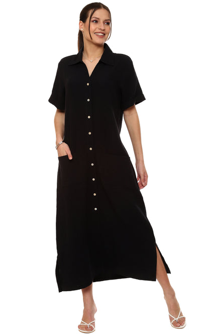 Parsley & Sage Plus Size Black Cotton Dress 24T60D