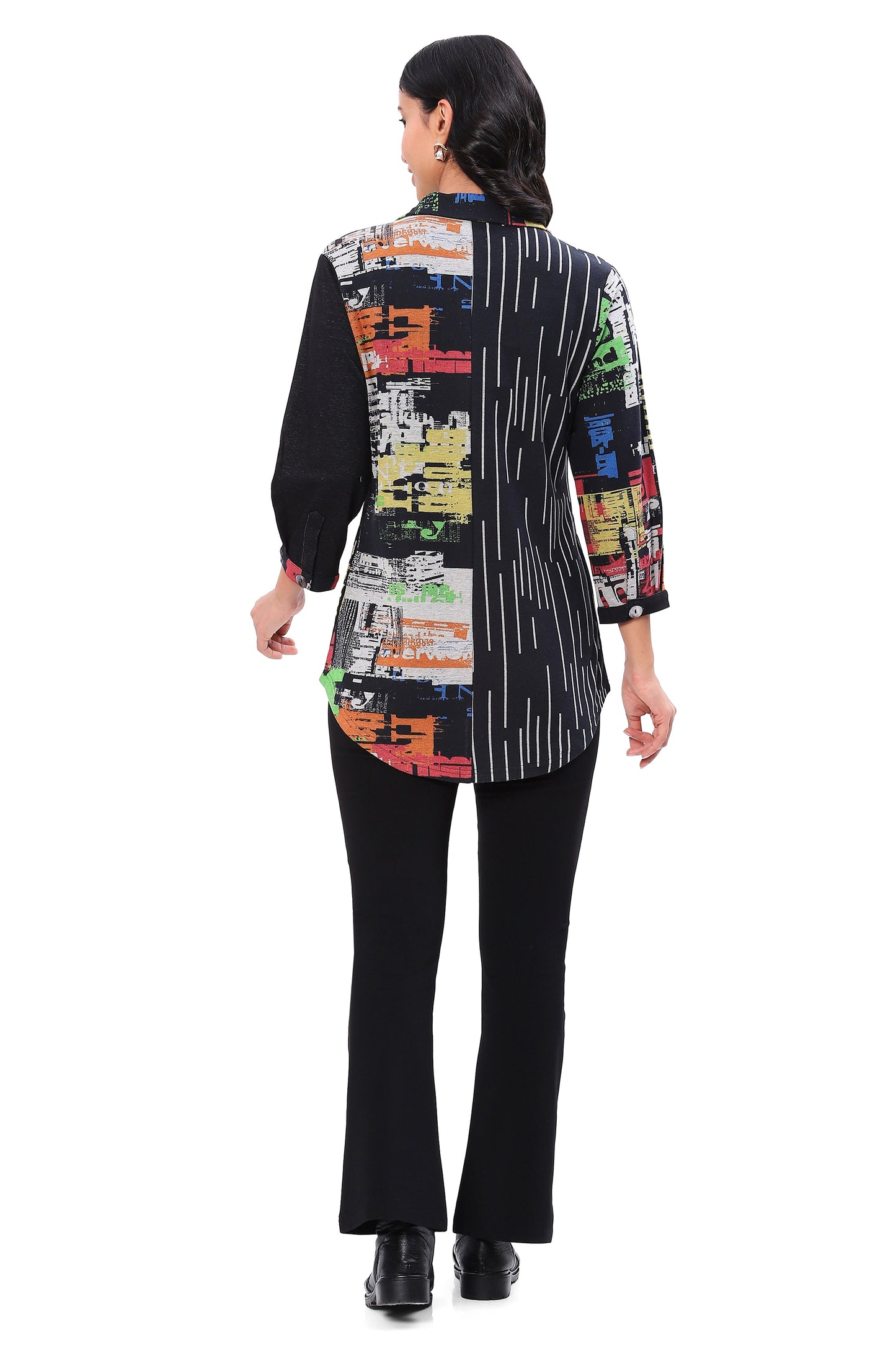 Parsley & Sage Plus Size Multi Block Color Katherine Shirt 25W225GP