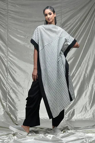 Riteshkumar Striped Cotton Dress/Tunic Flow Y