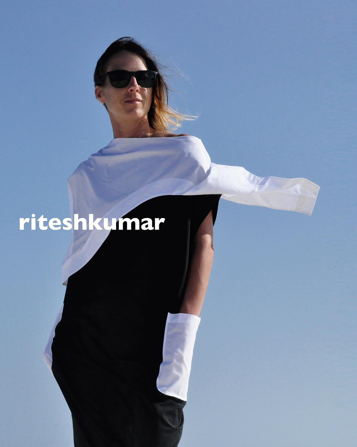 Riteshkumar Black/White Cotton Dress Sailor X