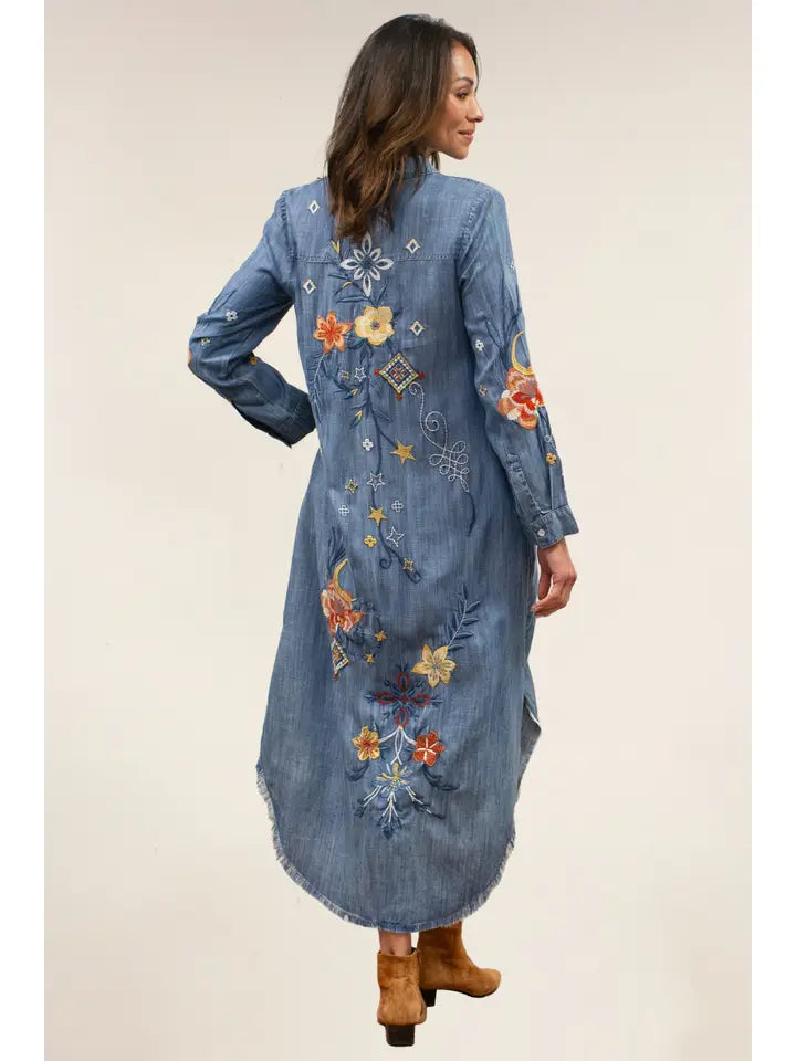 Caite & Kyla Denim Button Front Nika Dress KYVK257