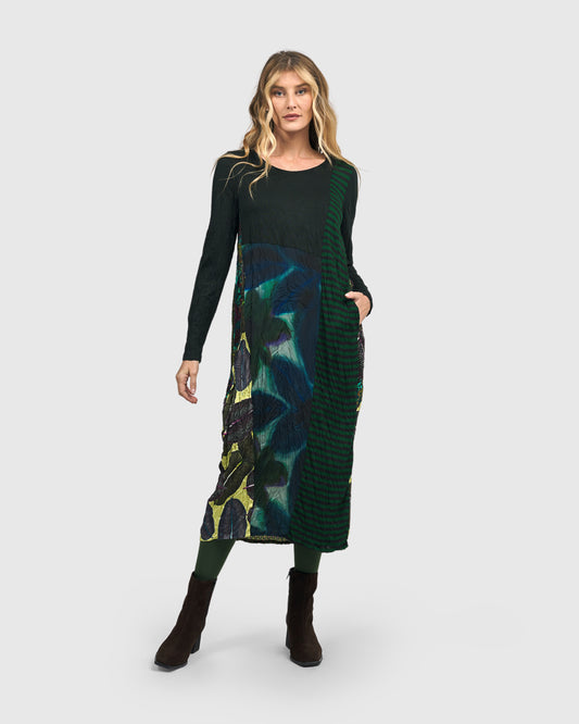 Alembika Forest Patch Work Crinkle Dress AD507F