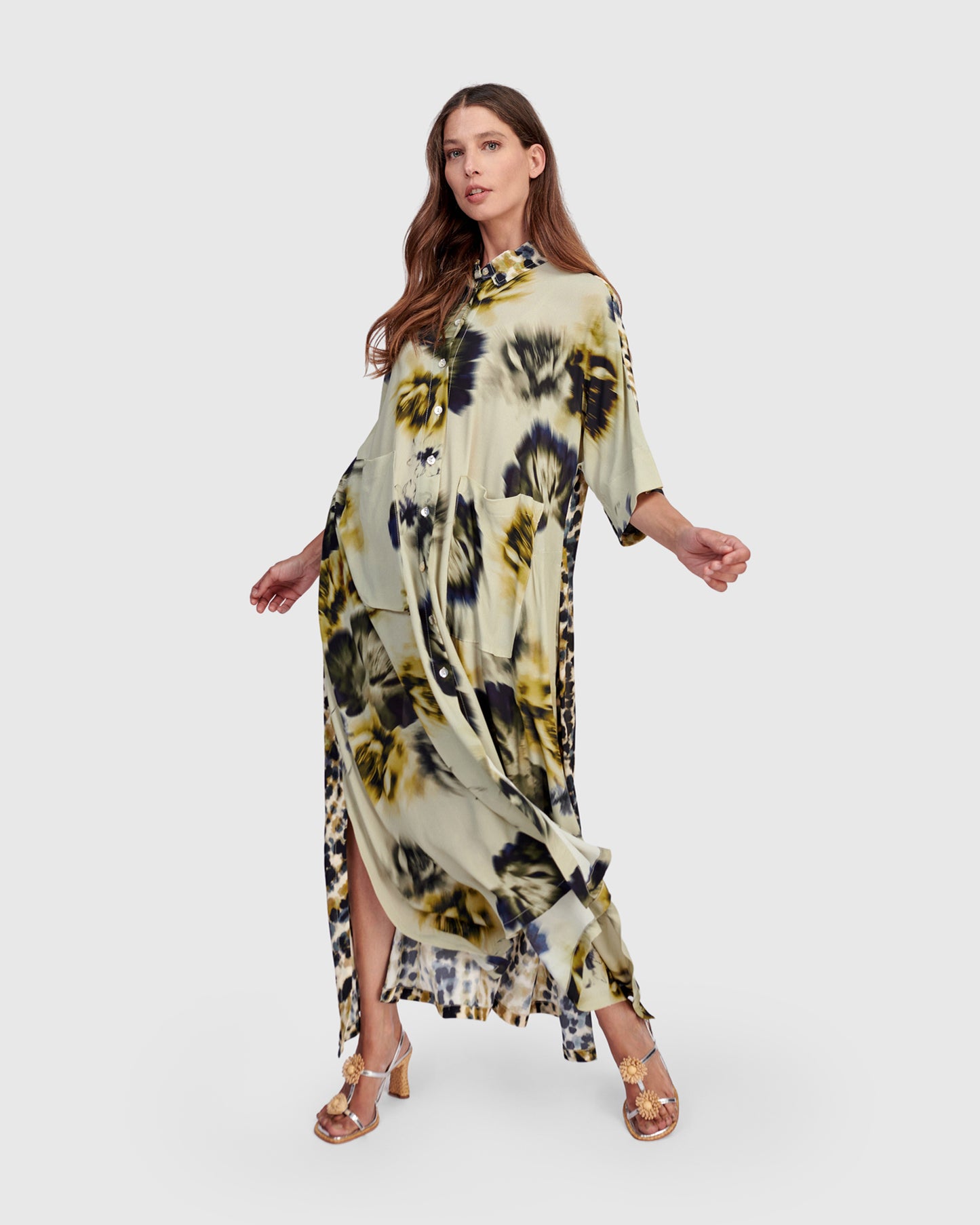 Alembika Floral Button Front Dress SD907F