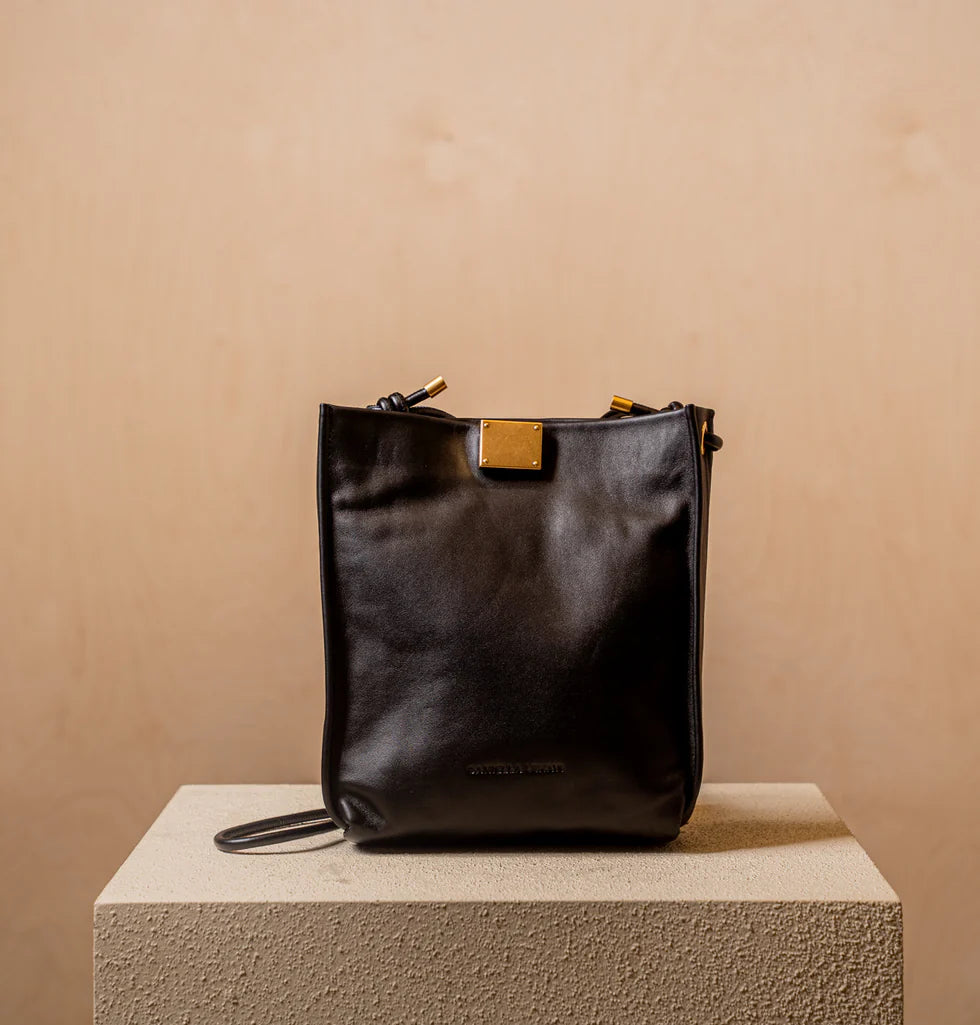 Daniella Lehavi Black Leather Capri Crossbody Handbag 319203