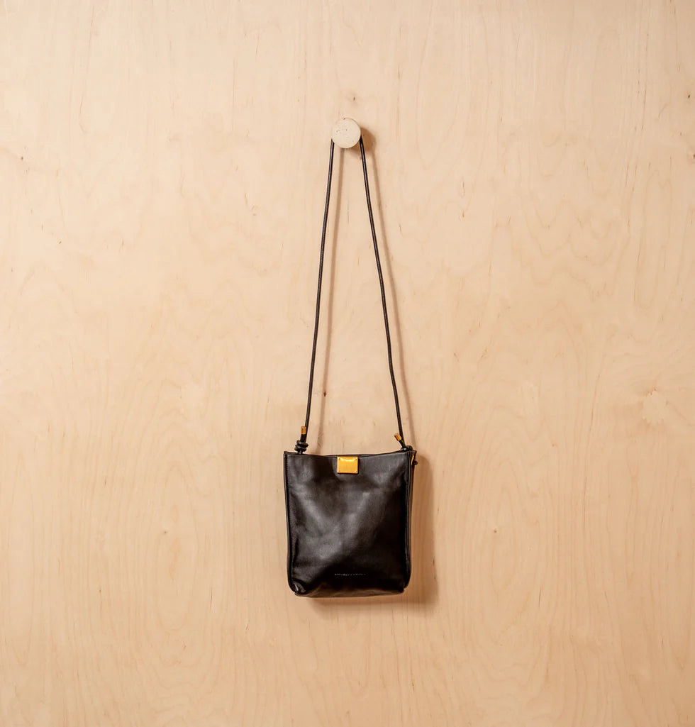 Daniella Lehavi Black Leather Capri Crossbody Handbag 319203