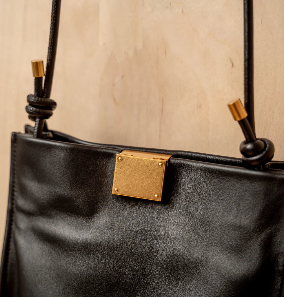 Daniella Lehavi Black Leather Capri Crossbody Handbag 319203