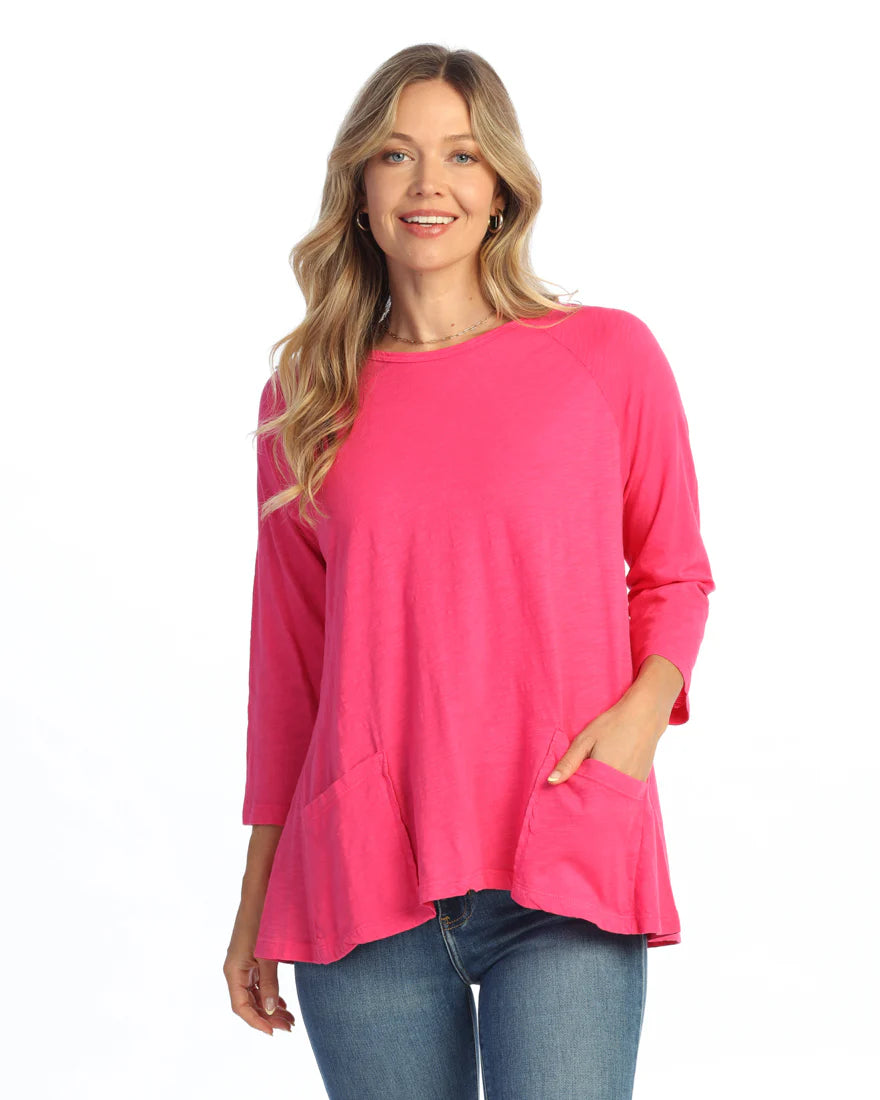 Jess & Jane Plus Size Fushia 2 Pocket Top M12X