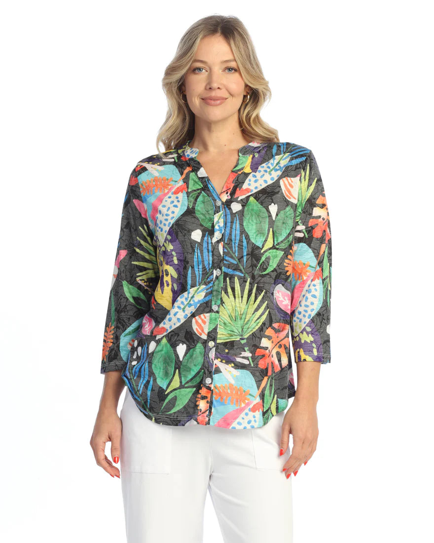 Jess & Jane Plus Size Printed Harmony Top SG2-2084X