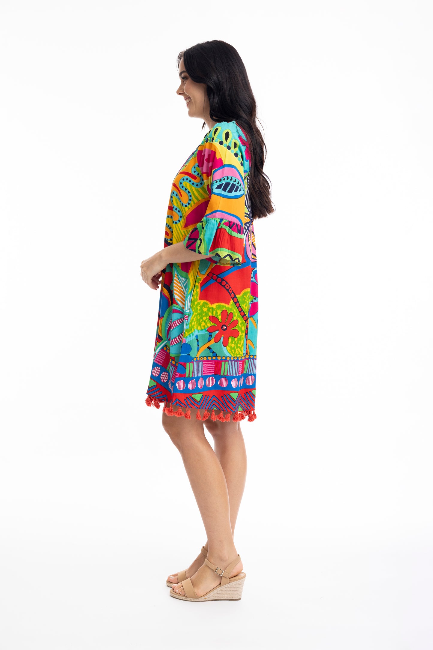 Orientique Plus Size San Miguel Tassel Dress 40027