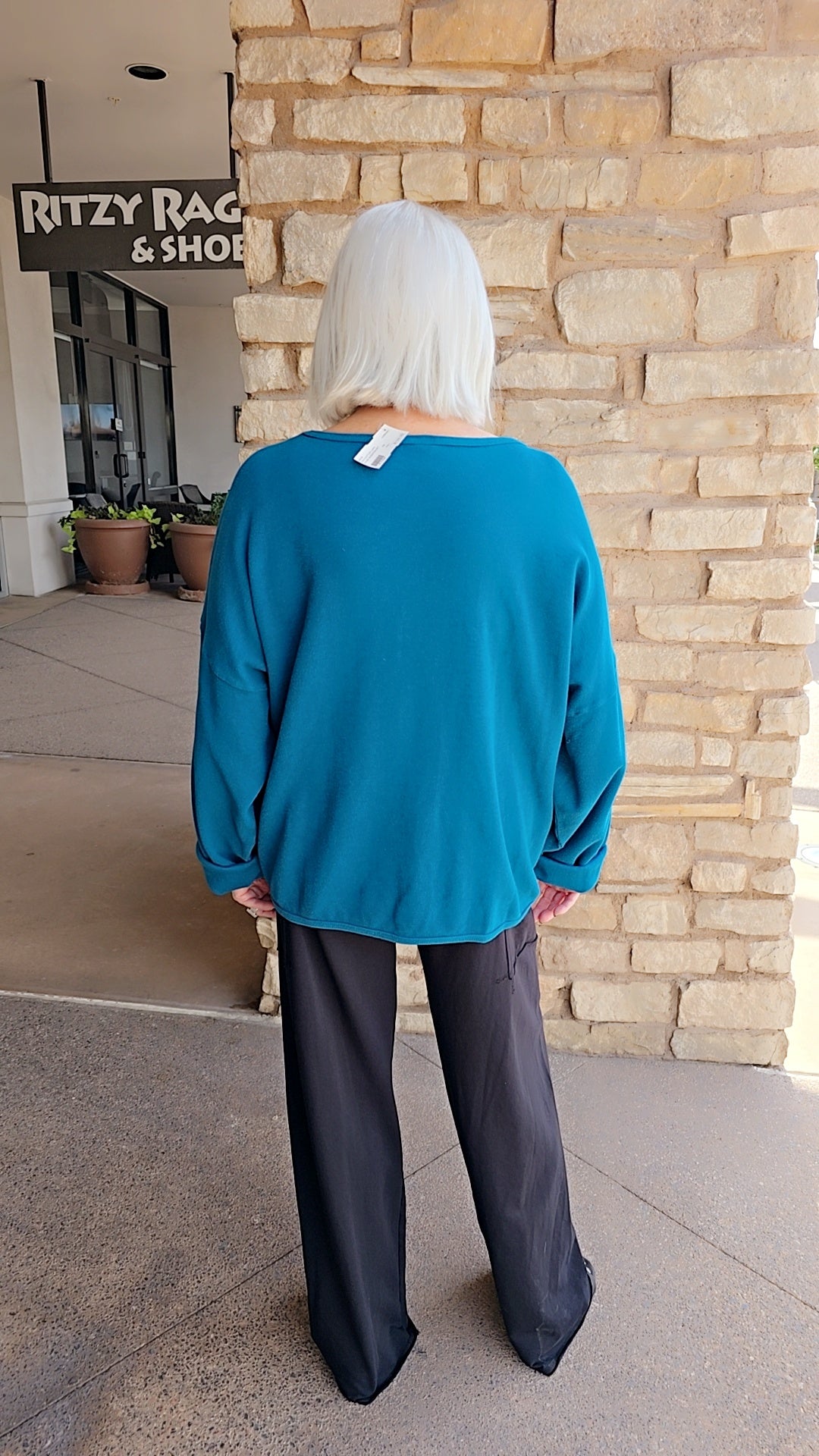 Cotton Lani Teal One Size Star Sweatshirt B635