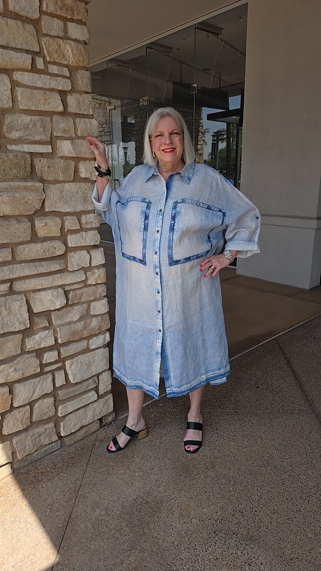 Elemente Clemente Blue Button Front Dress C15D4221B6