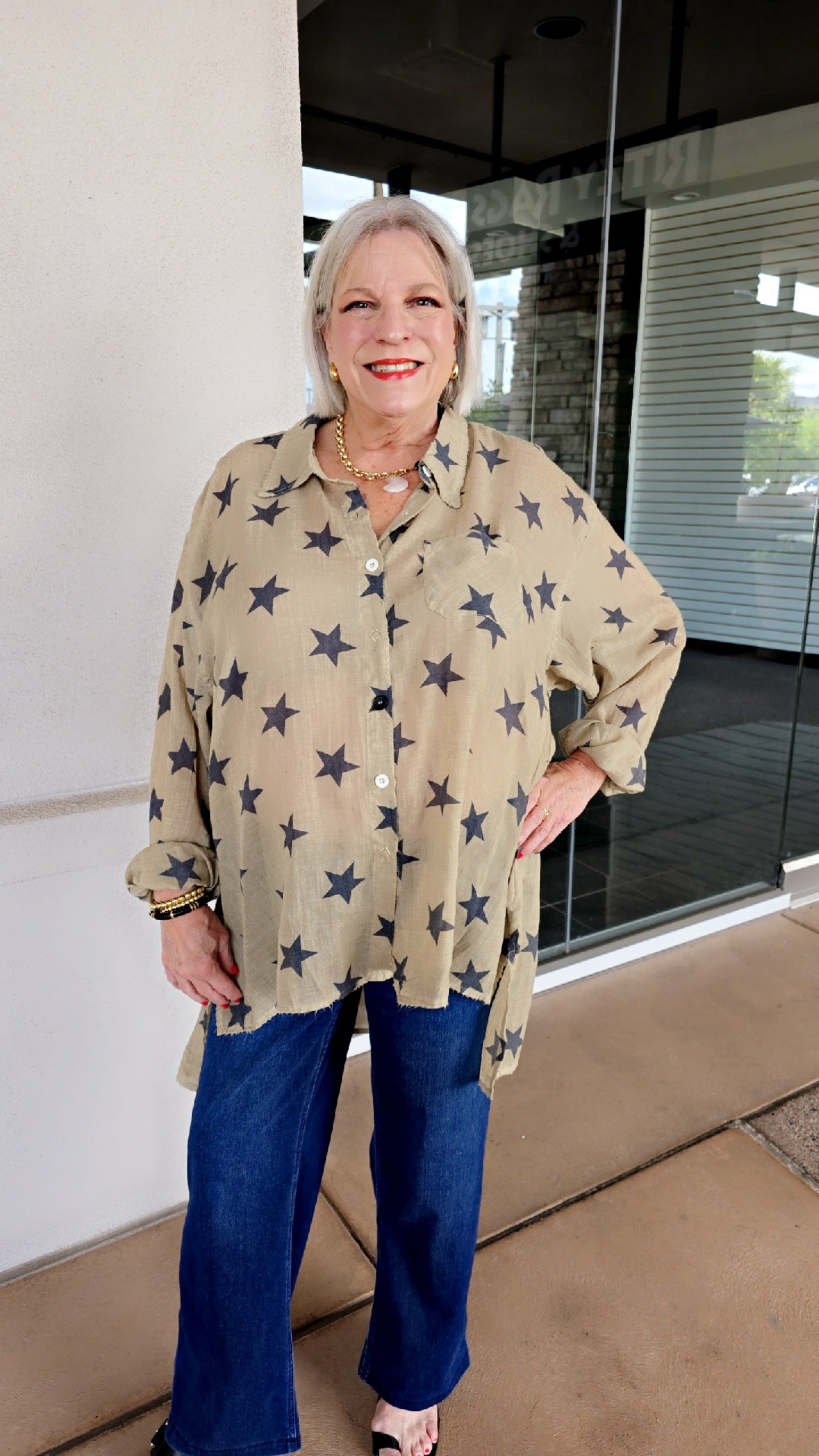 Jaded Gypsy Starburst Button Blouse