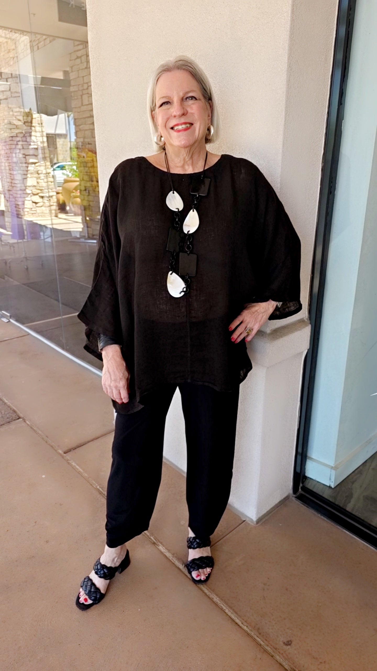 Kleen Idea Black Sheer Linen Tunic A2897171