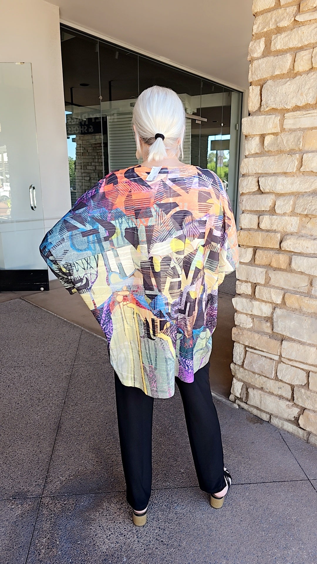 Inoah One Size Printed 2 Pocket Tunic T1514SM-AD143