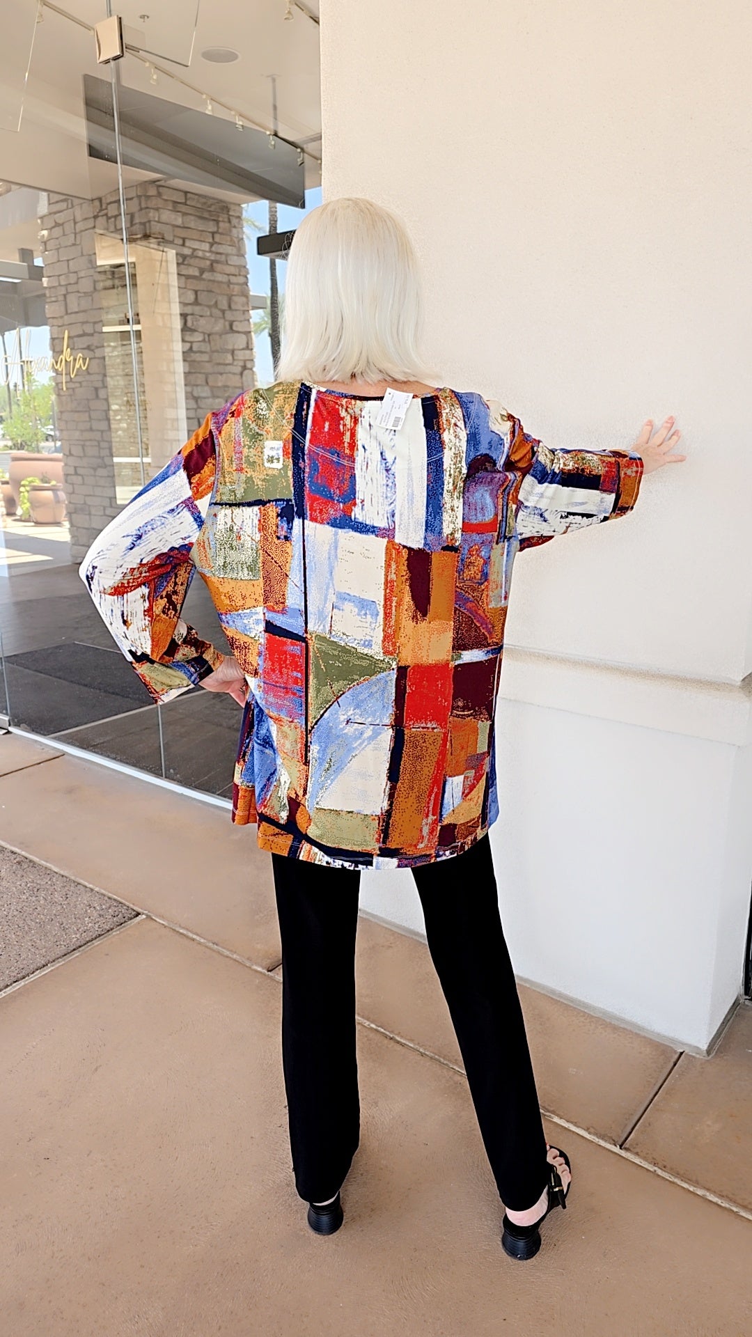 Multiples Plus Size Multi 3/4 Slv Scoop Neck Top M35503TW