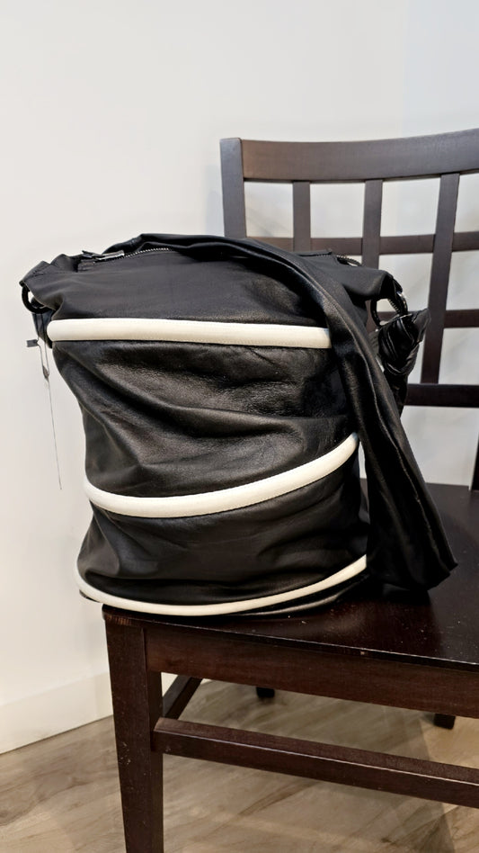 Papucei Black/White Leather Ernest Bag