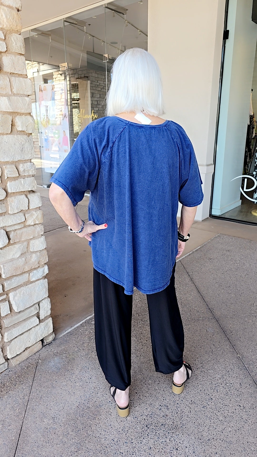 Cotton Lani Plus Size Indigo Apple Top J2007M