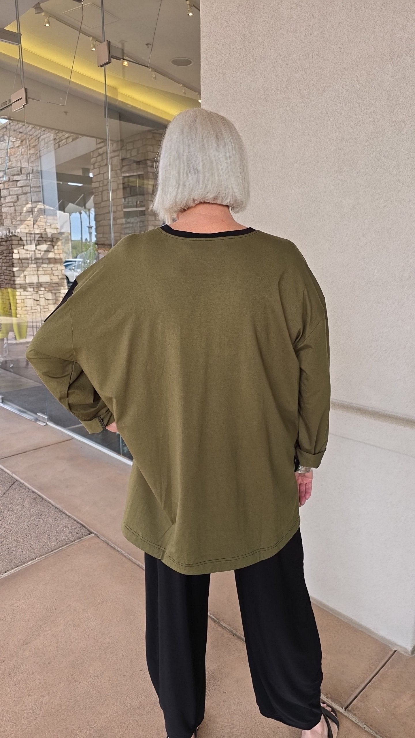 Darby Plus Size Olive 2 Pocket Tunic SO1807K