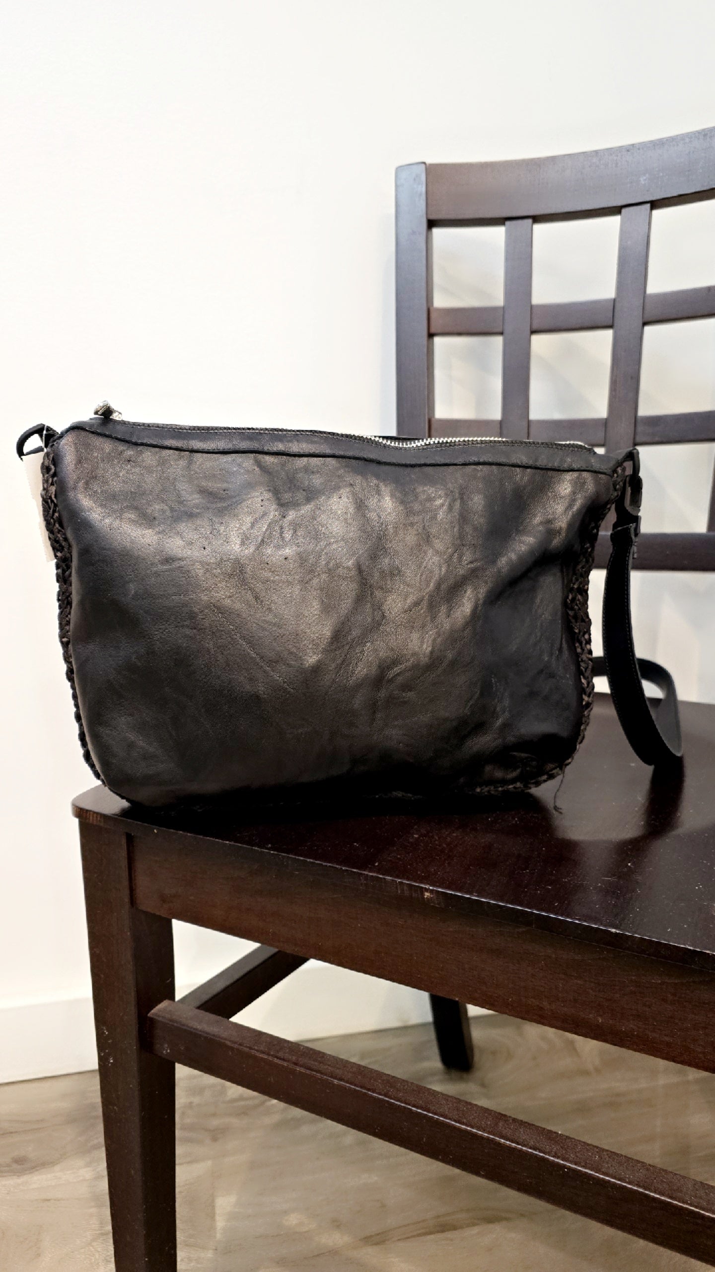 Papucei Black Leather Eliot Bag