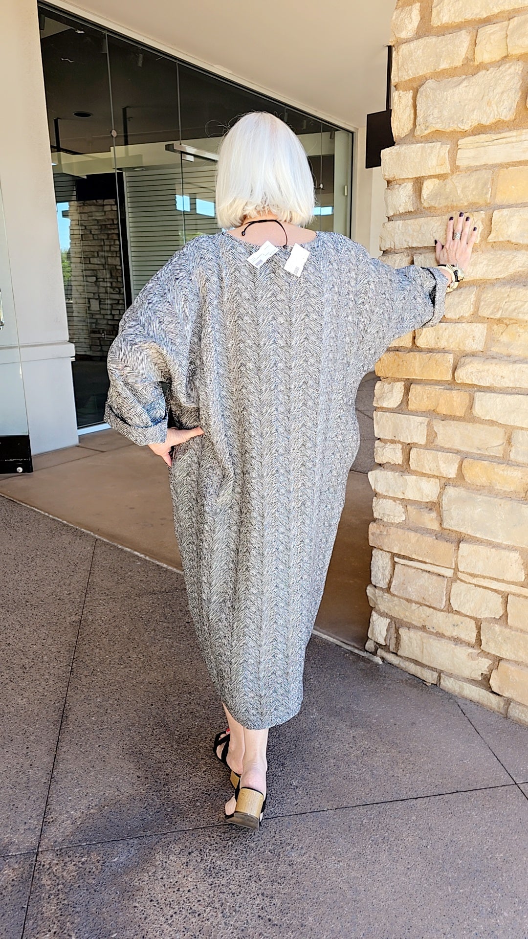 Igor Black/White Herringbone Pullover Dress W26-63