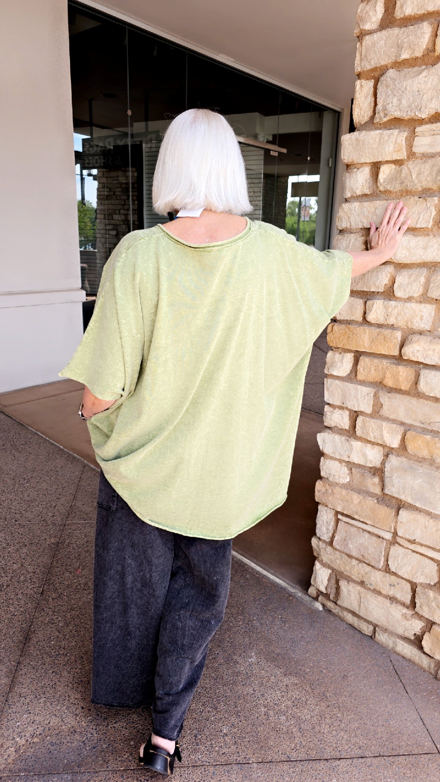Cotton Lani Cilantro One Size V-Neckline Tunic J715
