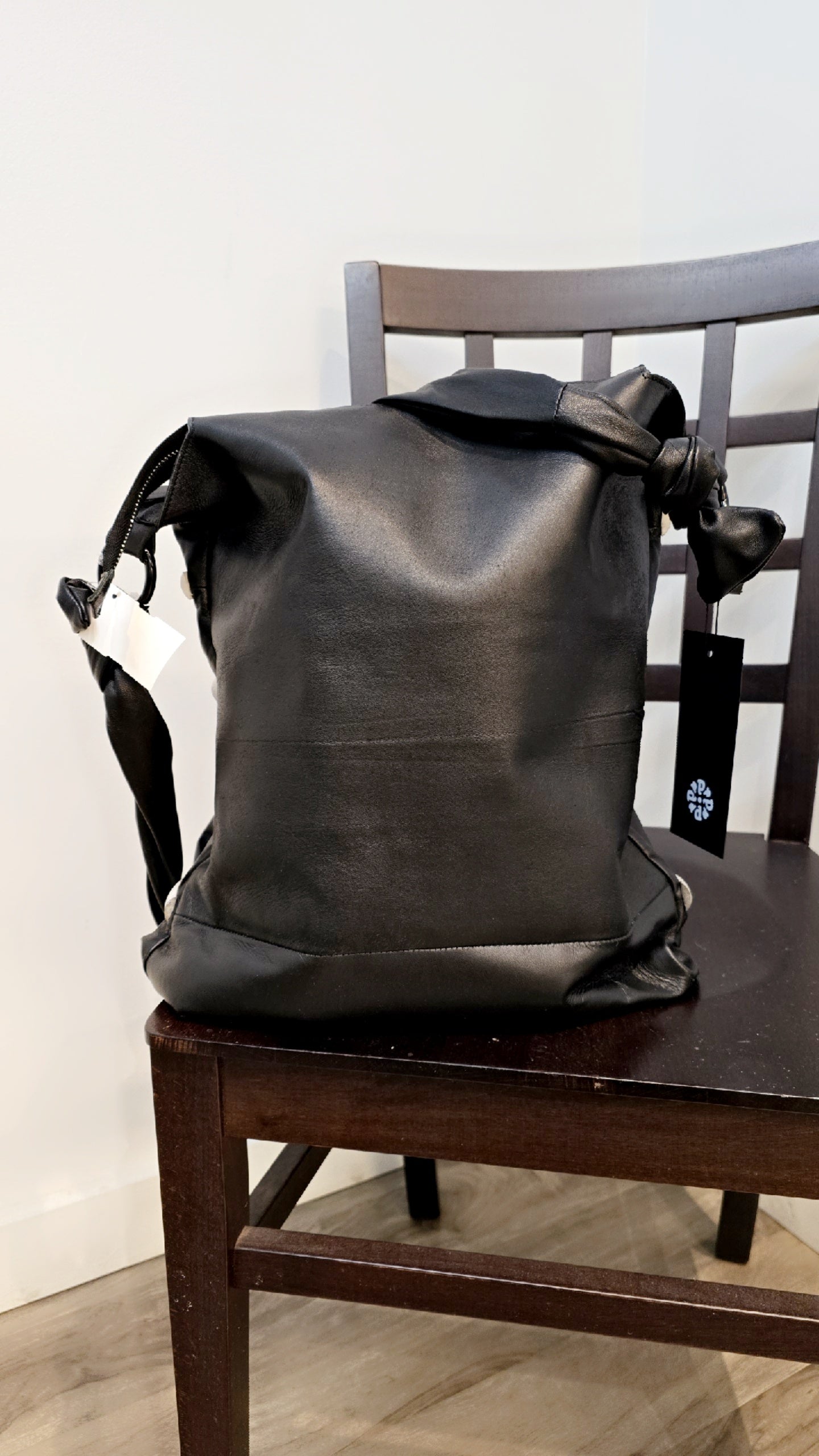Papucei Black/White Leather Ernest Bag
