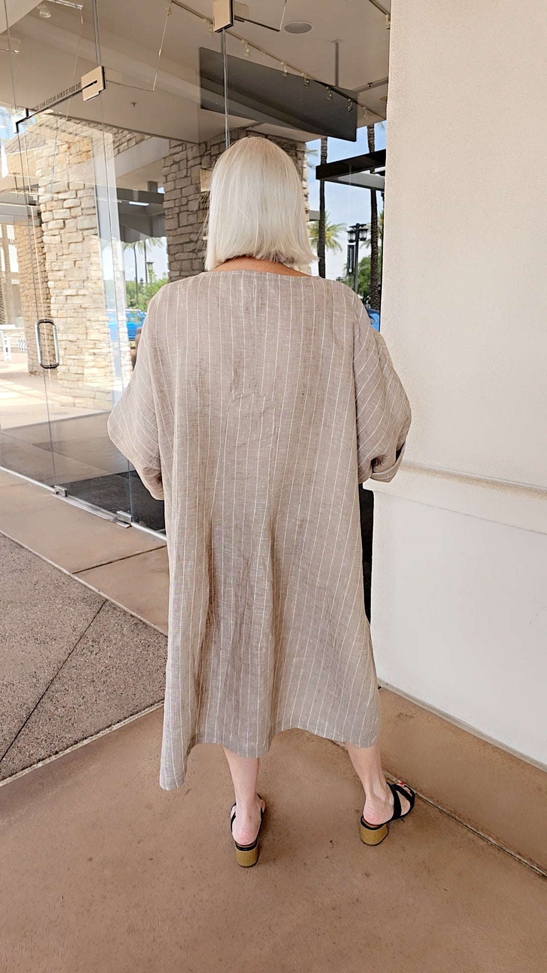 Alembika/Urban Sand Striped Big Pocket Dress UD909S