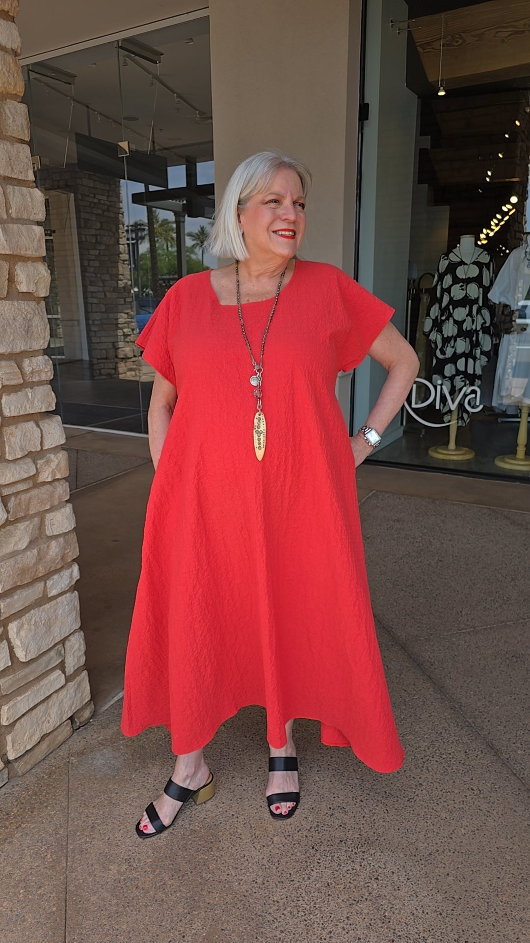 Edit by Igor Red Textured Naia Dress E25-45