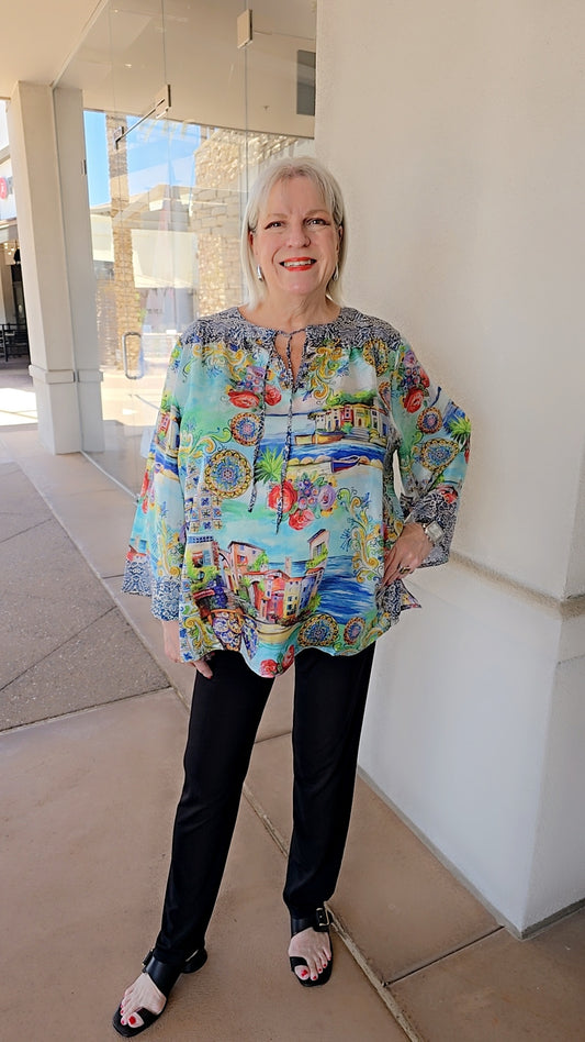 Johnny Was Christy Lepin Flowy Blouse C18225-5