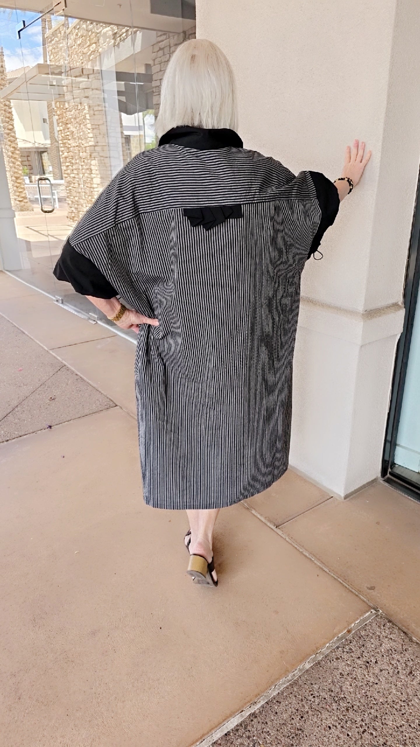 Moyuru Black/Comb Button Front Shirt Dress 612