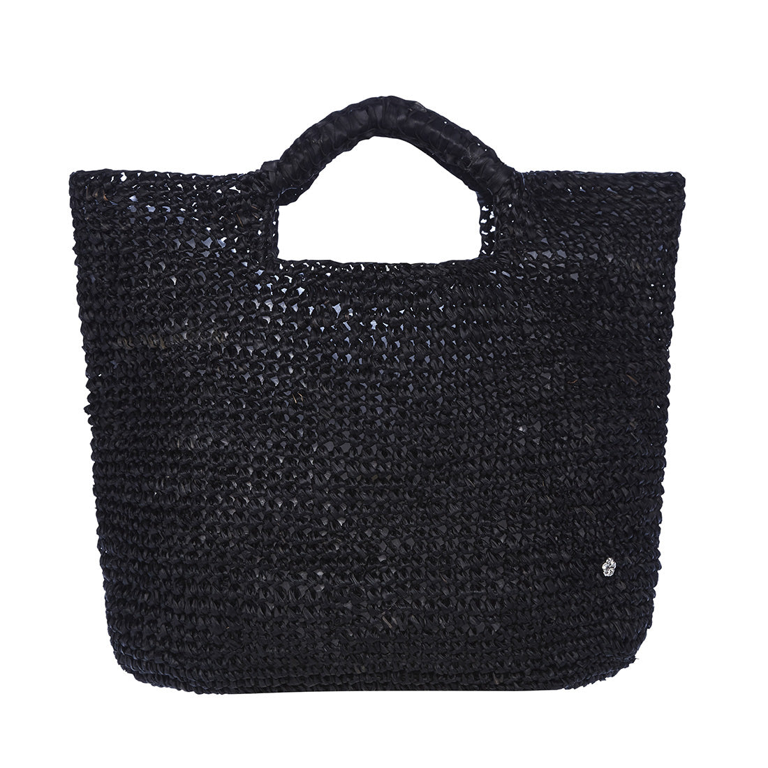 Flora Bella Black Napa Straw Bag