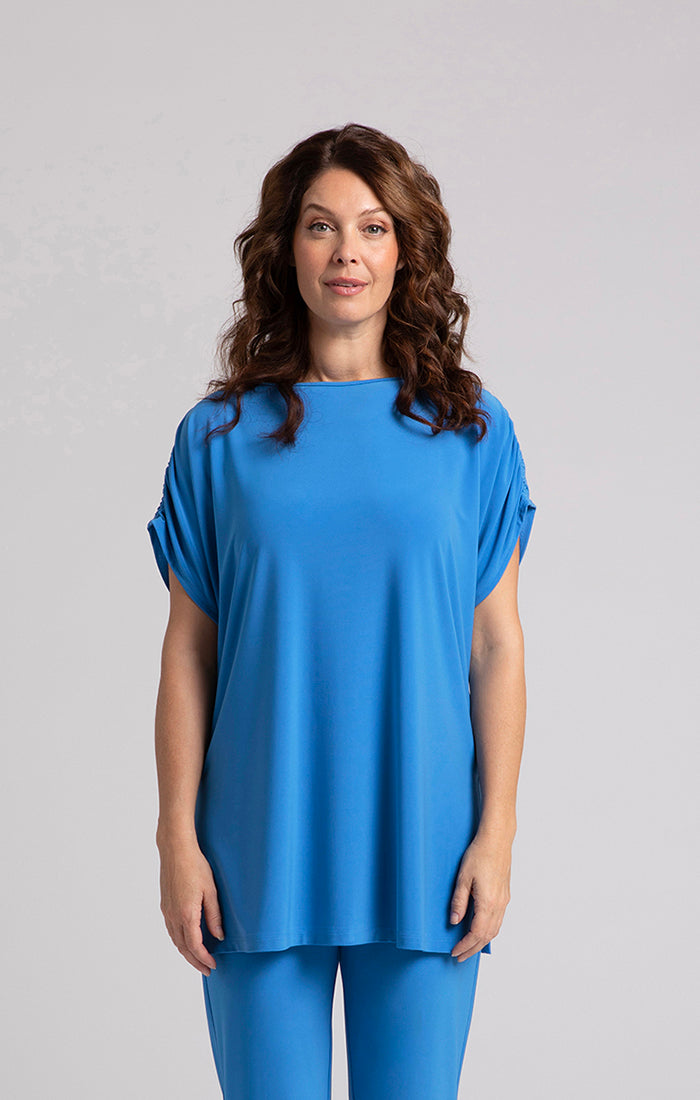 Sympli Marine Revelry Tunic/Ruched Shoulder 23223-1