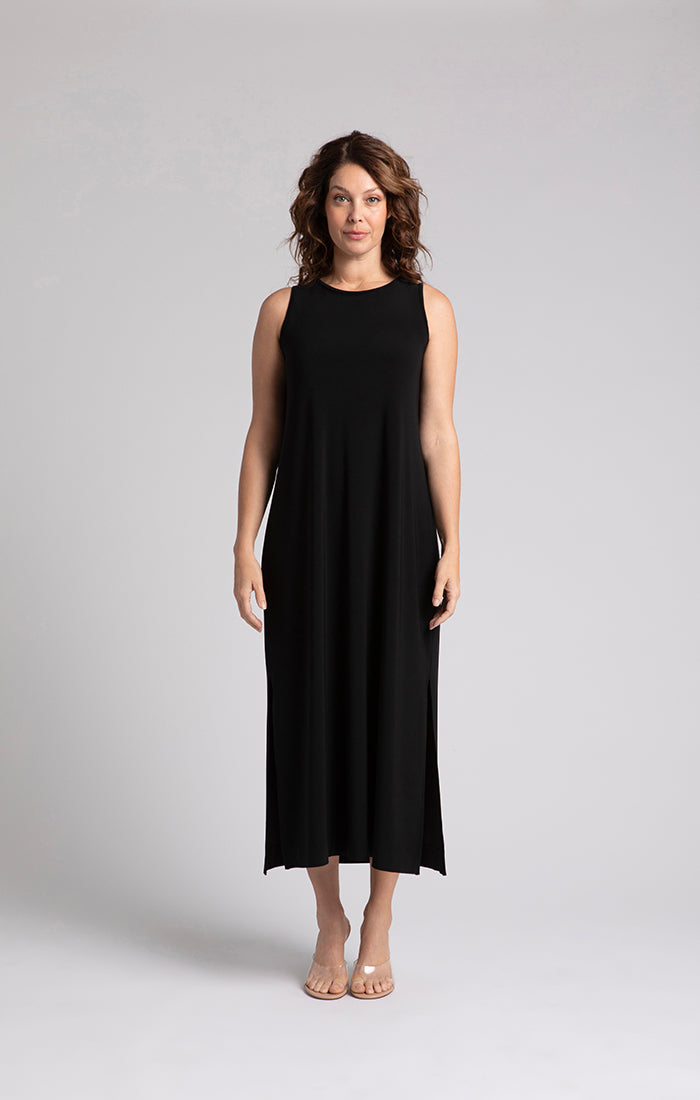 Sympli Black Reversable Slit Tank Dress 28160