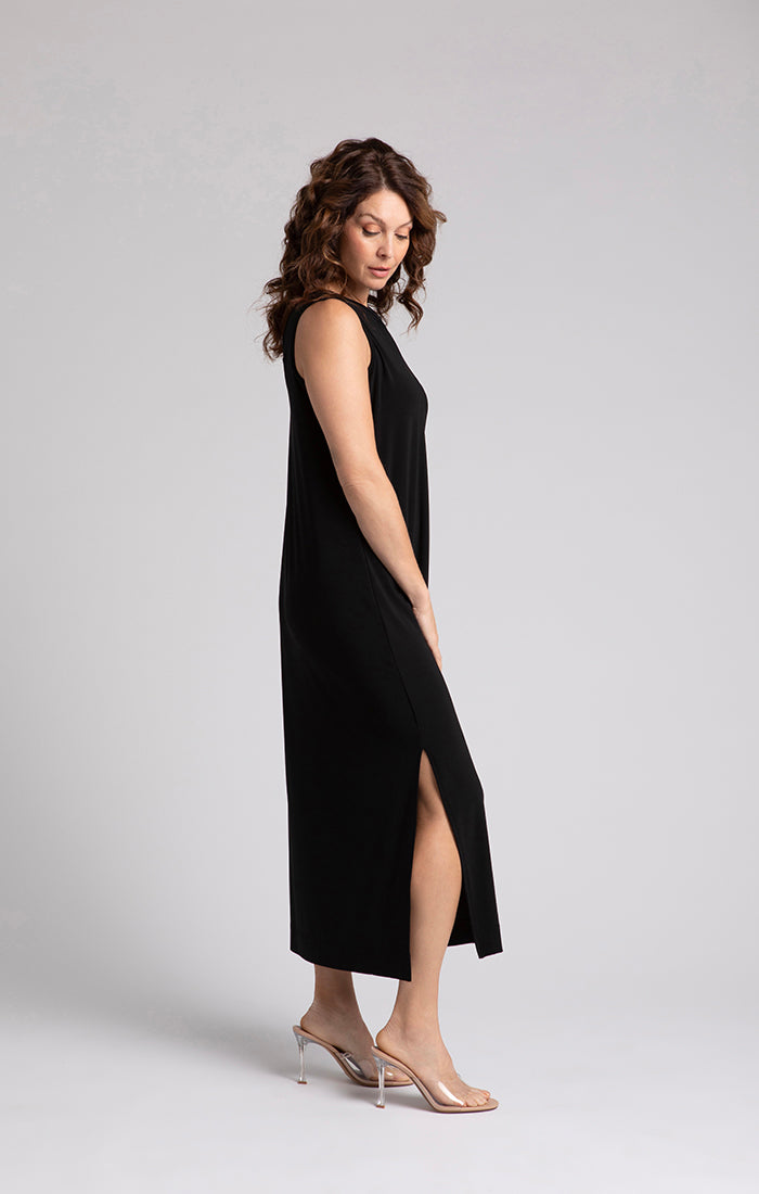 Sympli Black Reversable Slit Tank Dress 28160