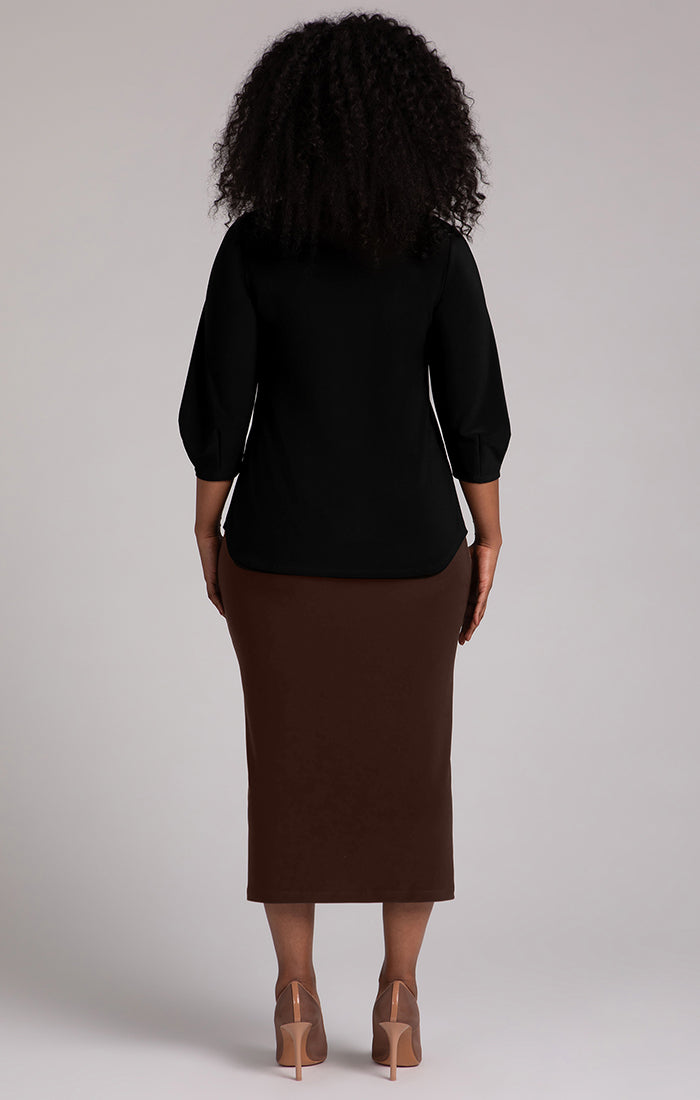 Sympli Black Classic Fit Lantern Top 22322-2