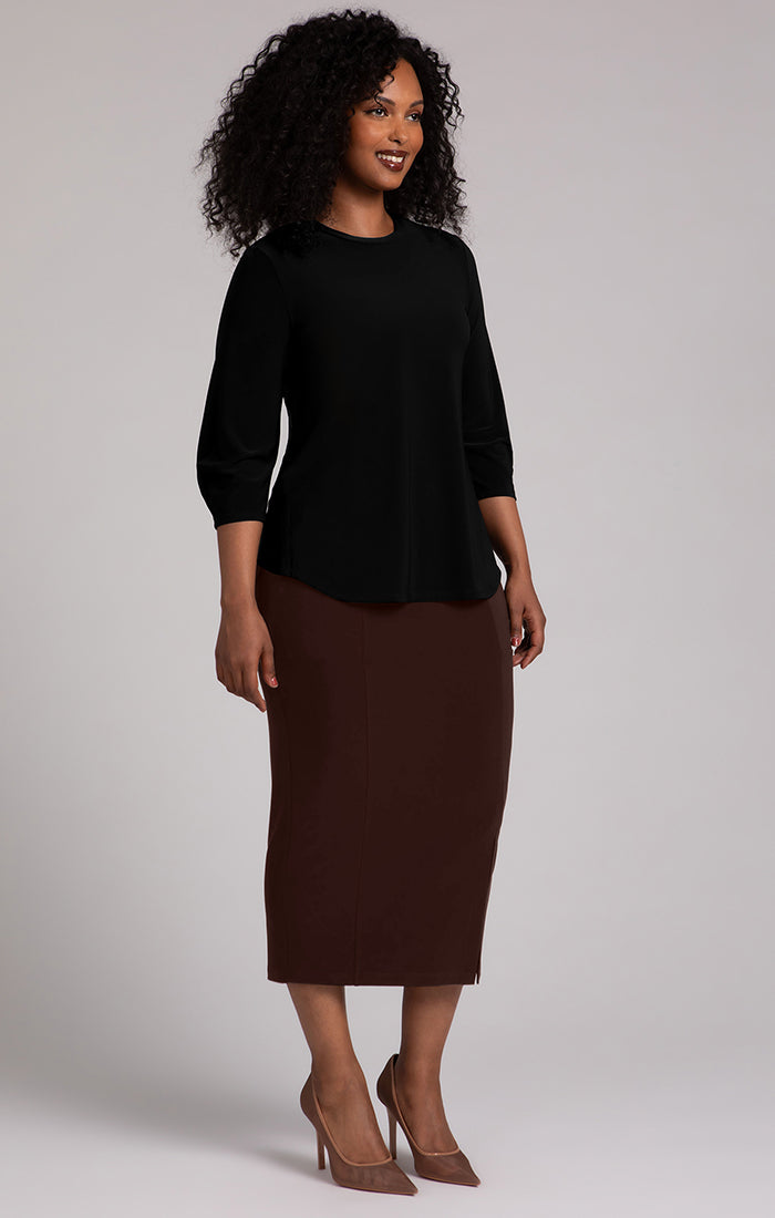 Sympli Black Classic Fit Lantern Top 22322-2