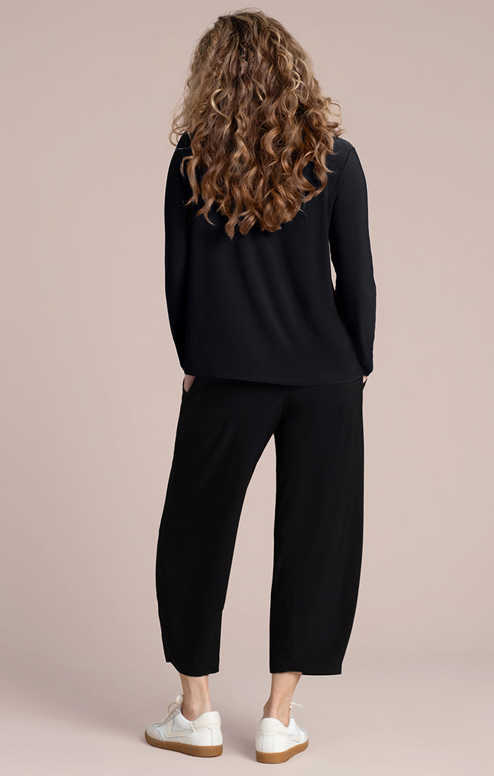 Sympli Plus Size Black Echo Mock Neck Top 22398-3