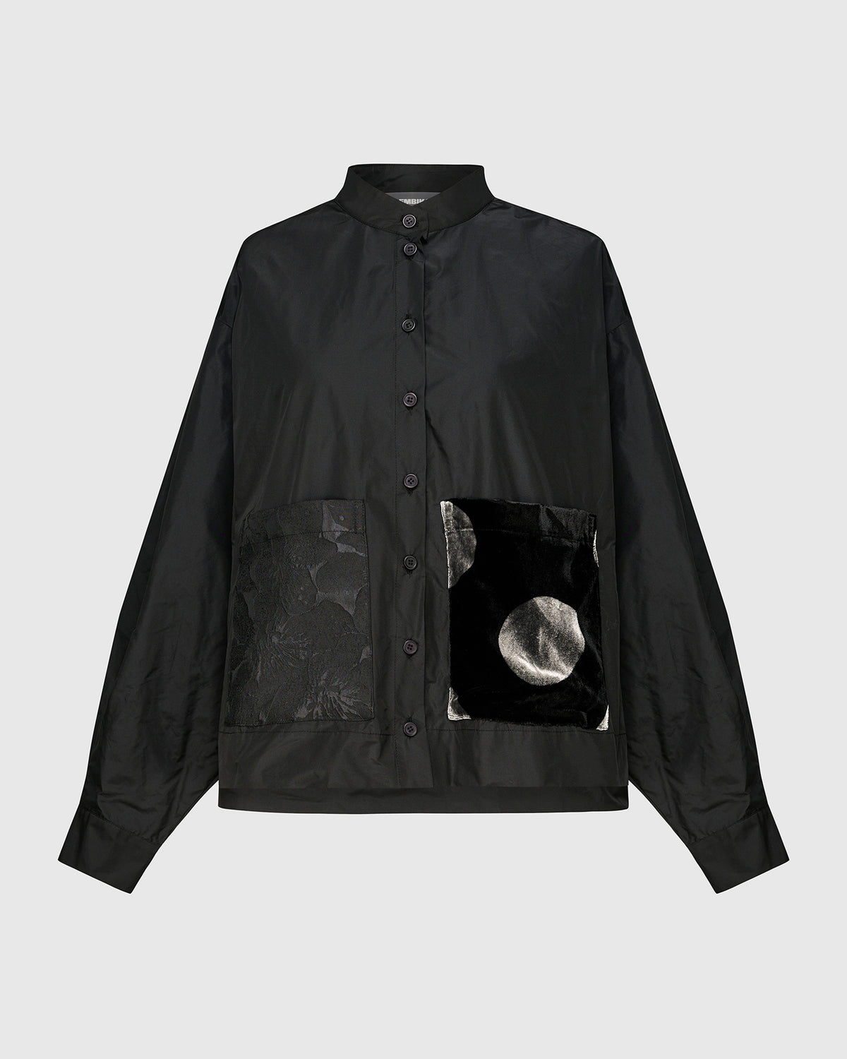 Alembika Black Taffeta Short Pocket Shirt AT813B