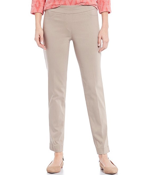 Multiples Plus Size Stone Wide Band Pull On Ankle Pant M2623PA