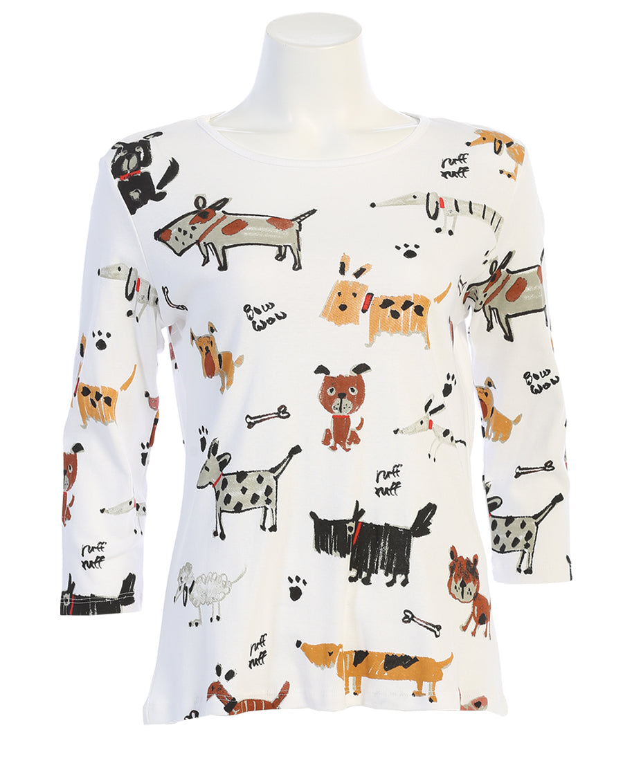 Jess & Jane Plus Size White Critters Shirt 14-1442X