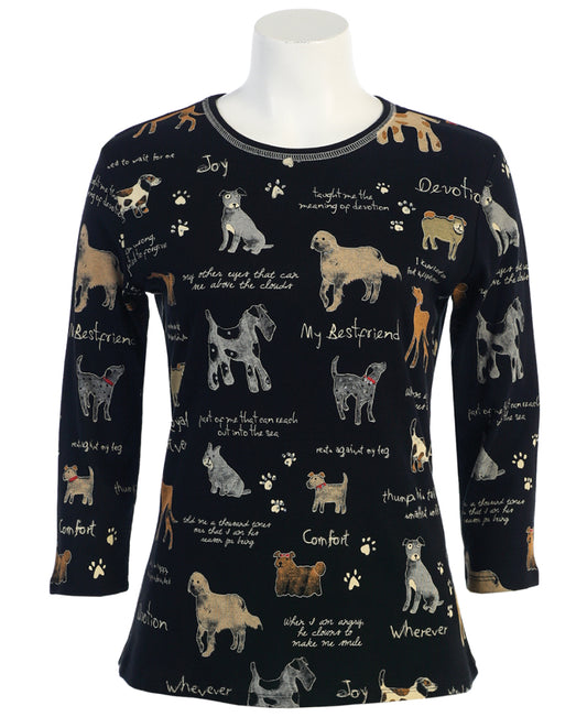 Jess & Jane Plus Size Black My Best Friend Shirt 14-244X