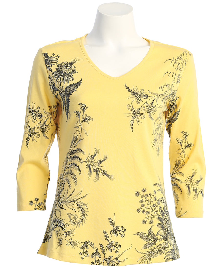 Jess & Jane Plus Size Lemon Lace Top 15-1703X