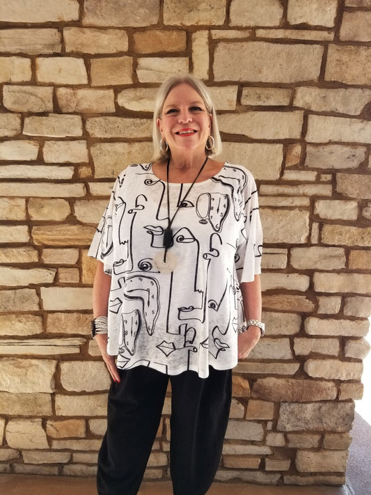 Et' Lois Plus Size Clock Apple Top C2007W-816