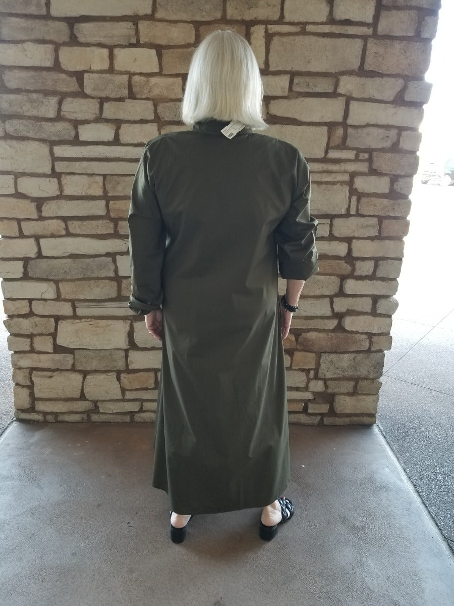 Daniali Plus Size Olive Gather Dress Angela