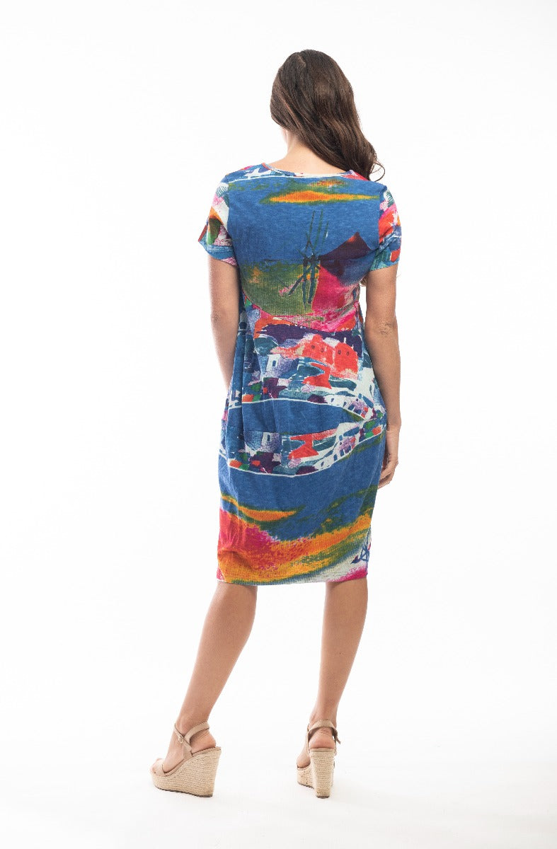 Orientique Cotton Multi Short Sleeve Dress 2101