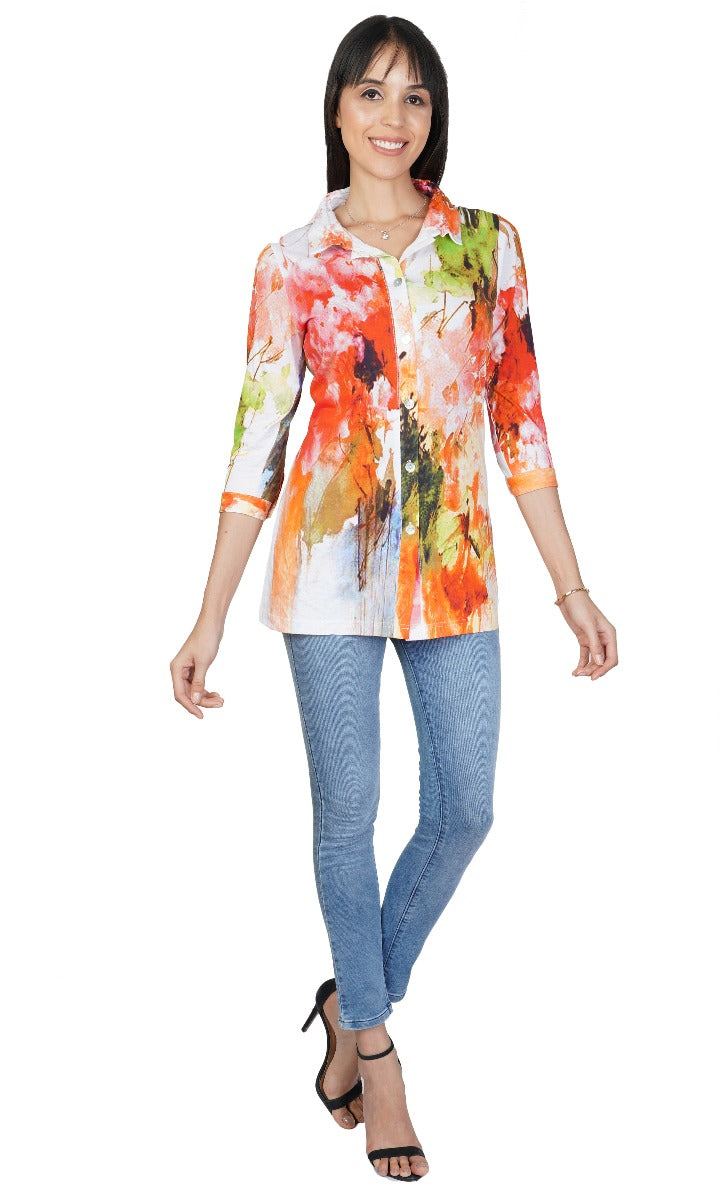 Parsley & Sage Plus Size Chantal Long Shirt 21T64G1P