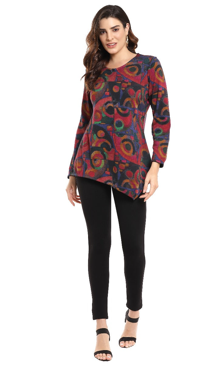 Parsley & Sage Plus Size Bella Rev Asym Tunic 21W256T5P