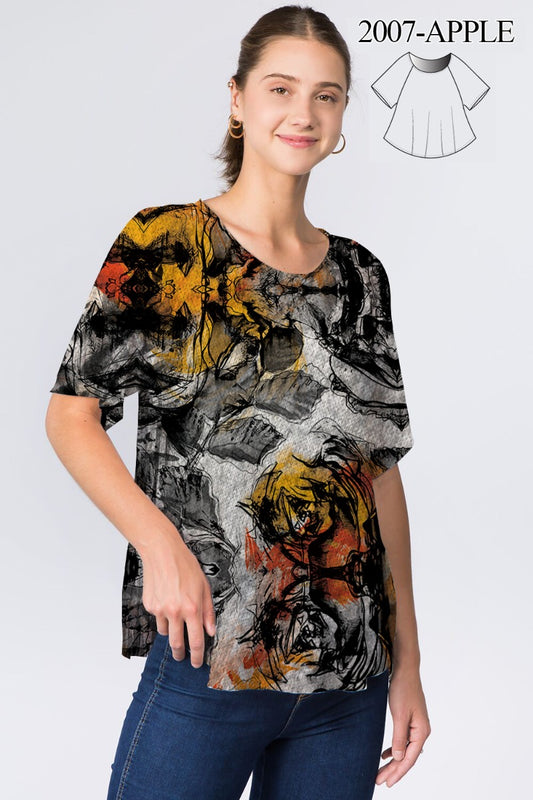 Et Lois Plus Size Multi Printed Short Tunic H2007G-237