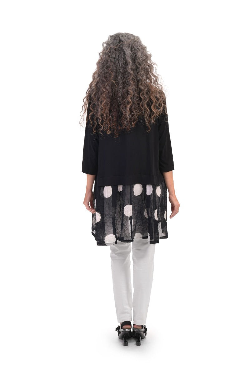 Alembika Circles Jersey/Chiffon Crinkle Tunic ST320C