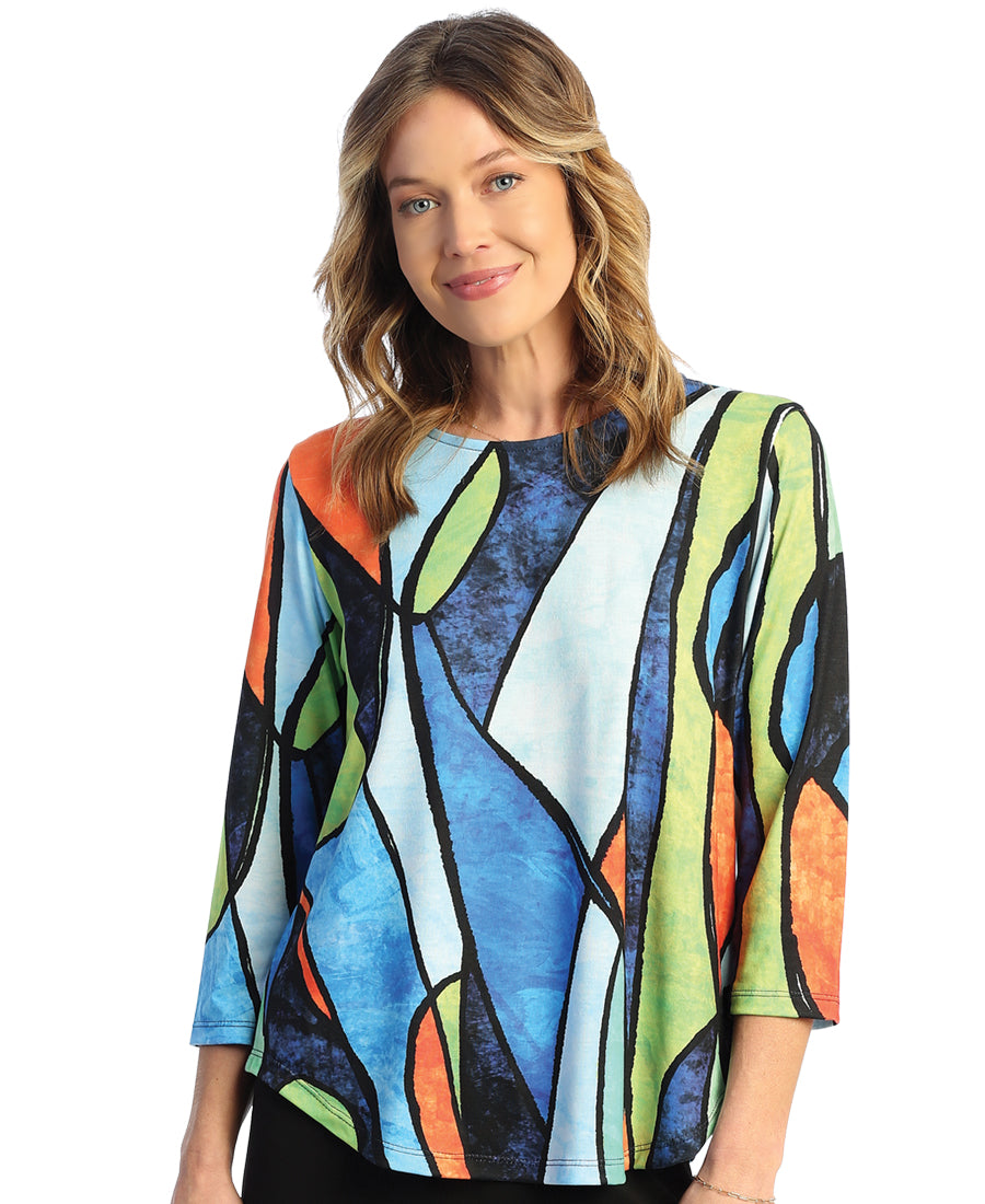 Jess & Jane Plus Size Multi Isla Tunic 24-1719X